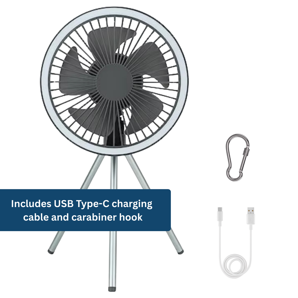AirBreeze Camping Fan with LED Light