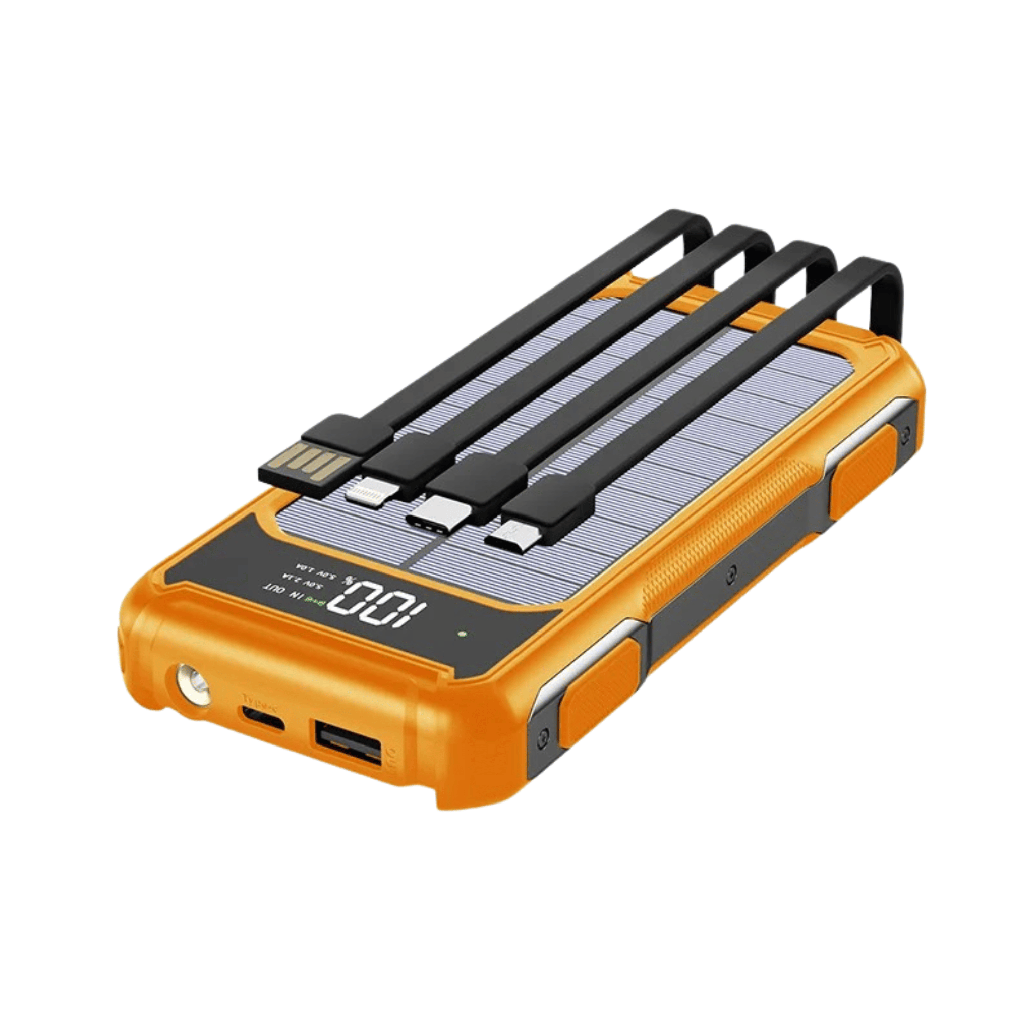 SolarCharge 20K – Powerful Powerbank with Cable & LED Display